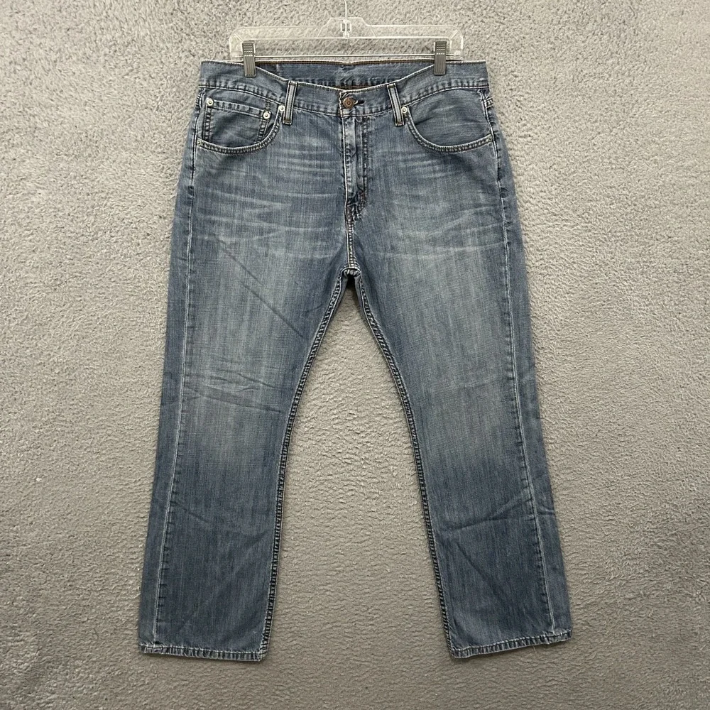 Levis Jeans Mens 36x30 Blue Denim 527 Bootcut Medium Wash Work Wear Cotton Adult